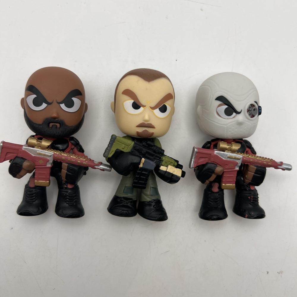 Funko Mystery Minis Suicide Squad Lot of 3 Deadshot Masked Unmasked Rick Flag